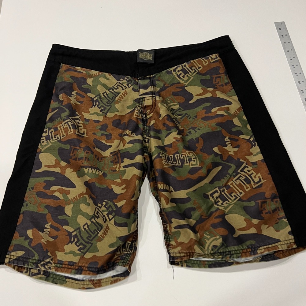MMA Elite Y2K Woodland Camo Fight Shorts Grunge Combat Boardshorts XL